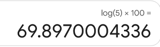 Log of 5 times 100 equals 69.897